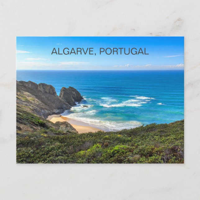 Postal Algarve de la pintura del agua oceánica Portugal (Anverso)