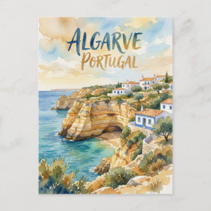 Postal Algarve Portugal acuarela