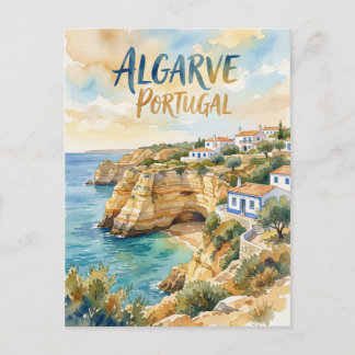 Postal Algarve Portugal acuarela