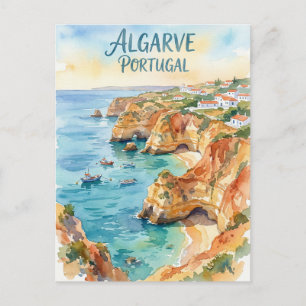 Postal Algarve Portugal acuarela