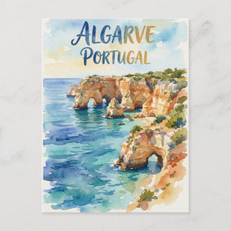 Postal Algarve Portugal acuarela