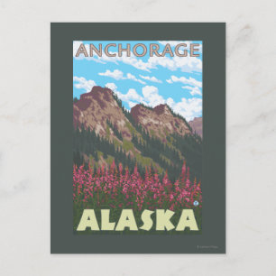 Postal Algas y montañas - Anchorage, Alaska