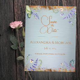 Postal Algo De Flor Azul Salvar La Postcarta De Fecha