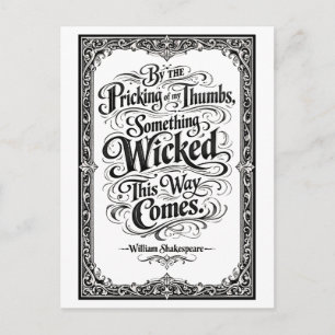 Postal "Algo malvado viene de camino" Shakespeare