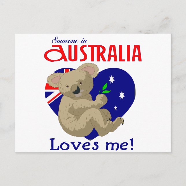 Postal Alguien en Australia me ama Koala (Anverso)