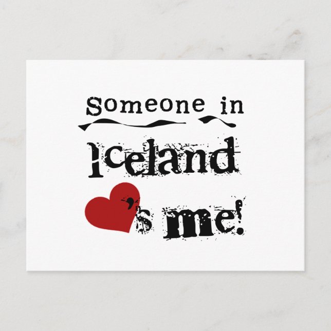 Postal Alguien En Islandia Me Ama (Anverso)