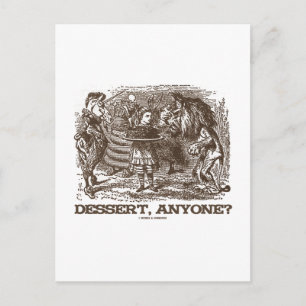 Postal ¿Alguien quiere postre? (Unicorn Alice Lion Wonder