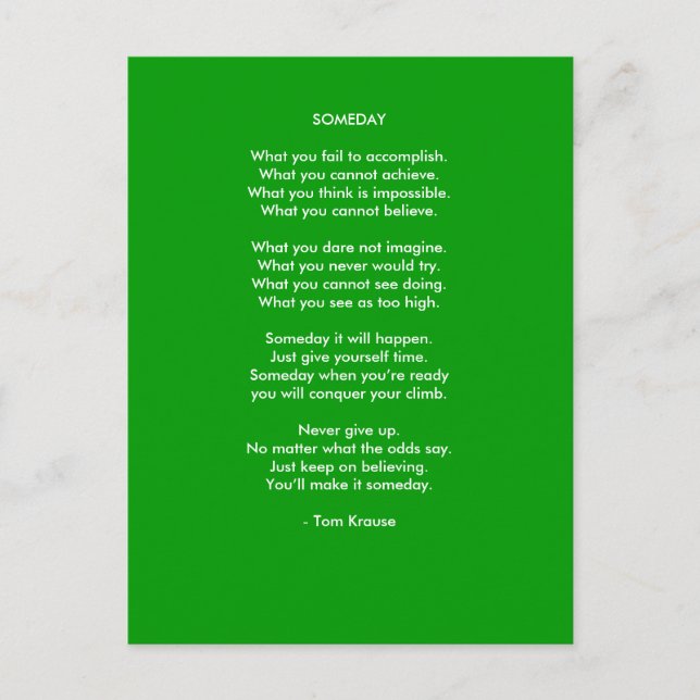 Postal Algún día (Anverso)