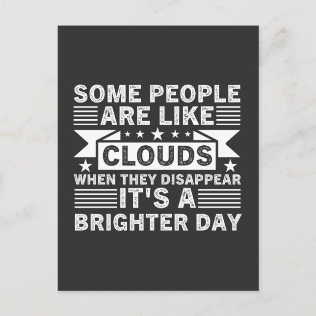 Postal Algunas personas son como nubes cuando desaparecen (Anverso)