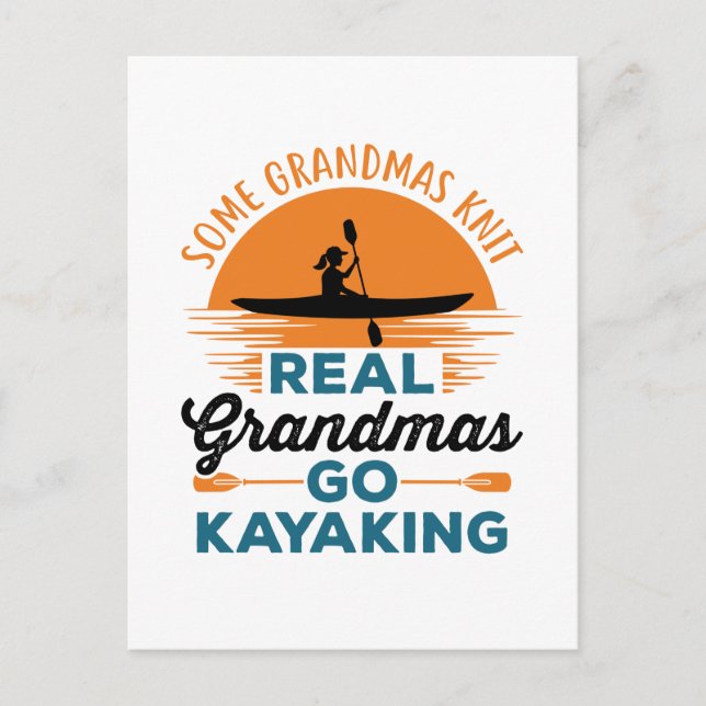 Postal Algunos abuelitos se mueven en kayak (Anverso)