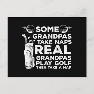 Postal Algunos abuelitos toman Naps Real Play Golf Funny 
