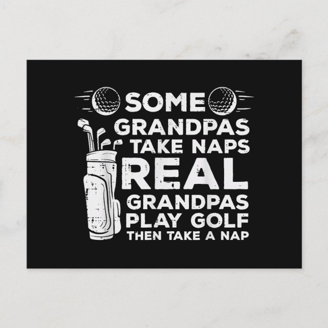 Postal Algunos abuelitos toman Naps Real Play Golf Funny  (Anverso)
