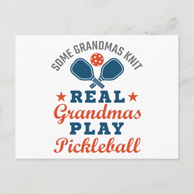 Postal Algunos Abuelos Knith Real Grandmas Juegan Pickleb (Anverso)