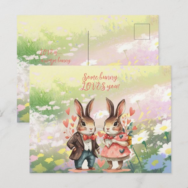 Postal Algunos Bunny Te Aman Sr. y Sra. (Anverso / Reverso)