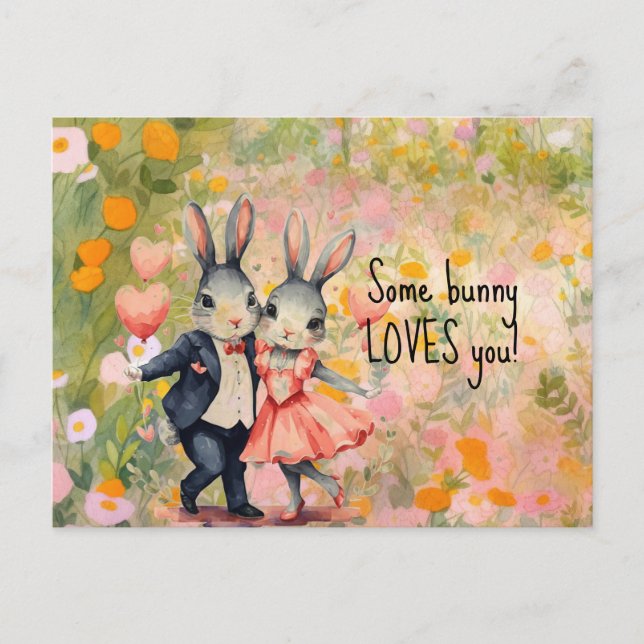 Postal Algunos Bunny Te Aman Sr. y Sra. Postcard (Anverso)