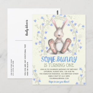 Postal Algunos chicos de conejo invitan a fiesta de cumpl