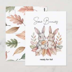 Postal Algunos conejitos listos para caer