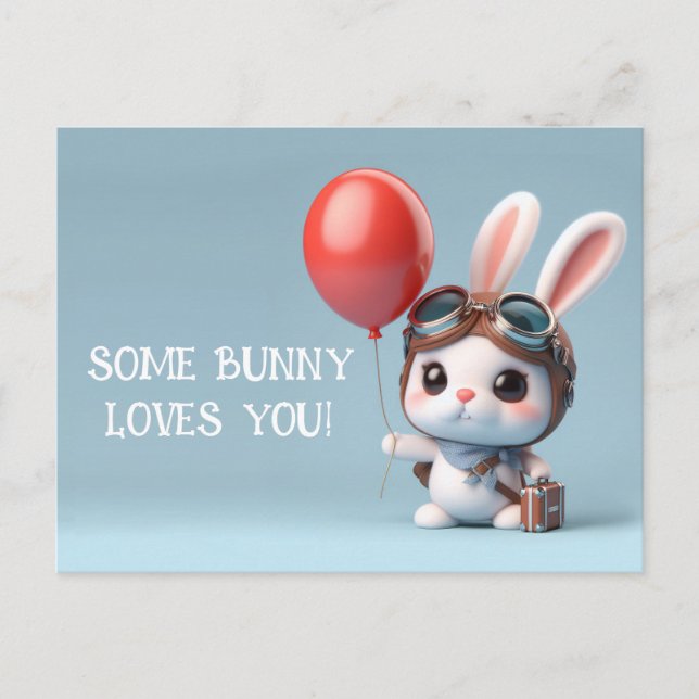 Postal Algunos conejitos te aman a un Día de San Valentín (Anverso)