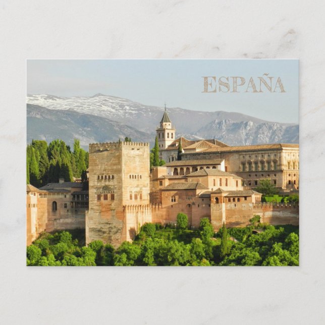 postal Alhambra de Granada en Andalucía, España (Anverso)