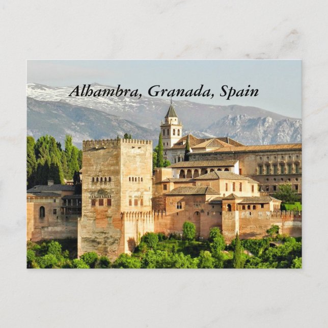Postal Alhambra, Granada, Andalucía, España (Anverso)