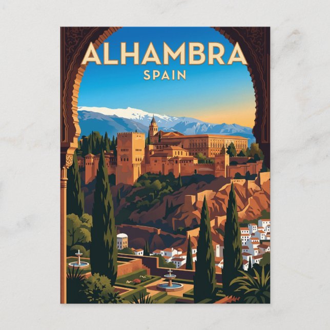 Postal Alhambra, Granada España (Anverso)