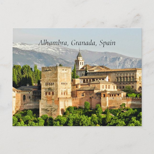 Postal Alhambra, Granada, España (Anverso)