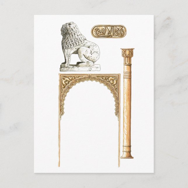 Postal Alhambra Granada España. Detalles (Anverso)