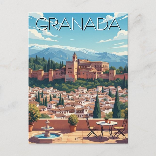 Postal Alhambra Granada España Viaje (Anverso)