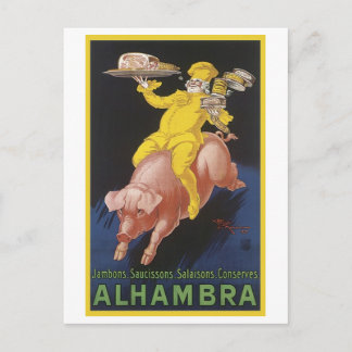 Postal Alhambra Ham Flying Pig Ad