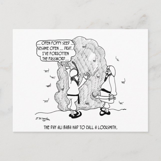 Postal Ali Baba olvida su contraseña (Anverso)