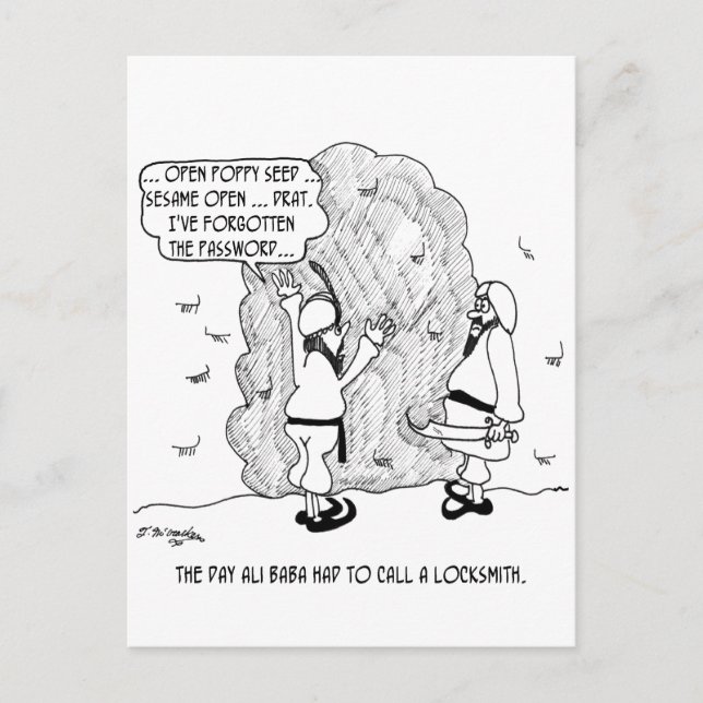 Postal Ali Baba olvida su contraseña (Anverso)