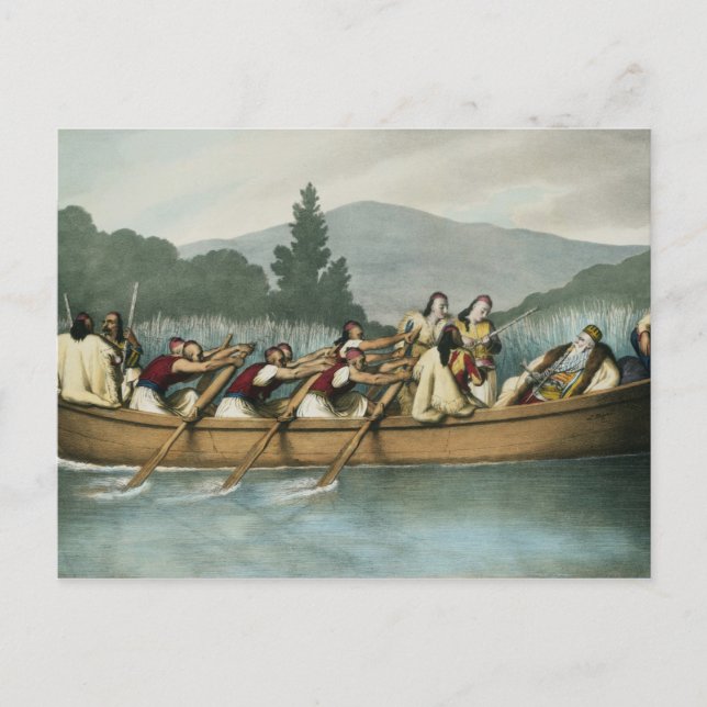 Postal Ali Pasha (1741-1822) de caza Janina en el lago Bu (Anverso)