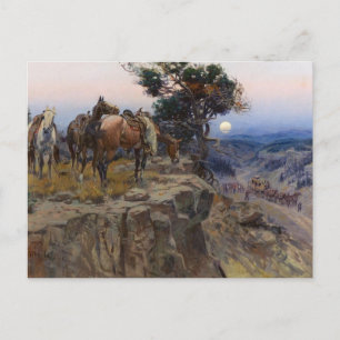 Postal "Aliados inocentes" por Charles M Russell