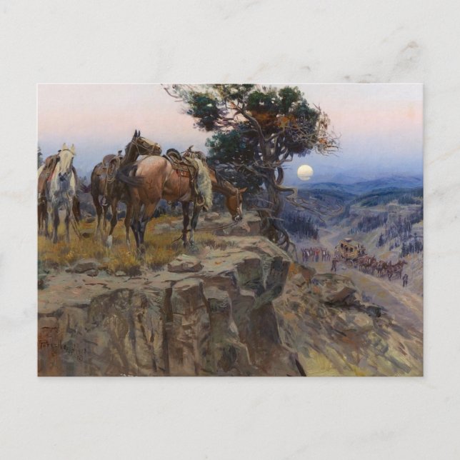 Postal "Aliados inocentes" por Charles M Russell (Anverso)