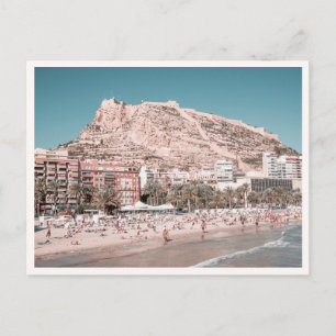 Postal Alicante España Pueblo de Playa Castillo Español F