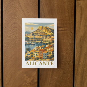 Postal Alicante España Recuerdo de Viaje Minimalista Cost