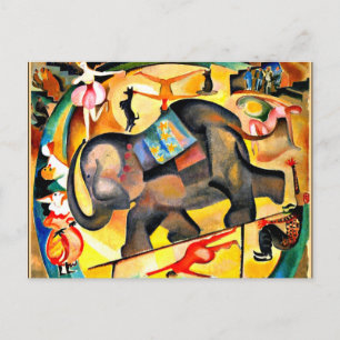 Postal Alice Bailly - El elefante, pintura de arte fino