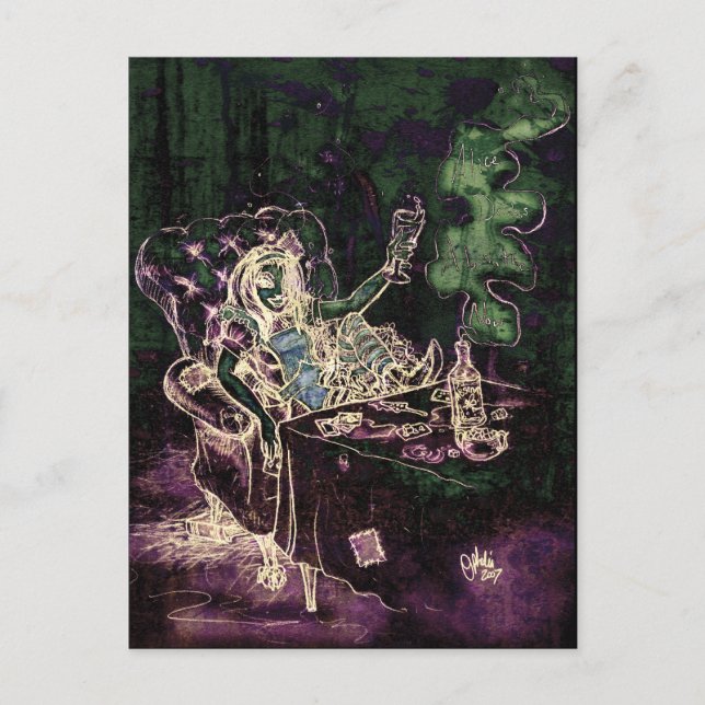 Postal Alice Bebe Absinthe Now (negativo) (Anverso)