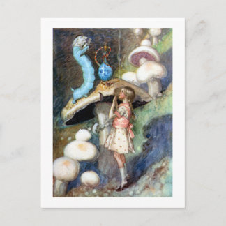 Postal Alice busca consejo de la oruga
