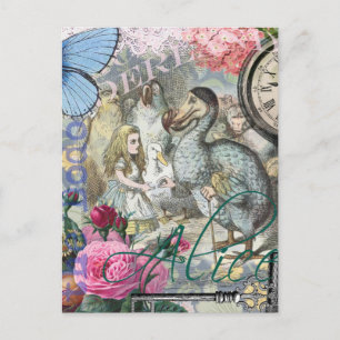 Postal Alice Clásico País de las Maravillas Dodo Arte de 