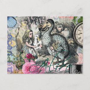 Postal Alice Clásico País de las Maravillas Dodo Arte Ten