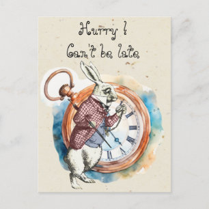 Postal Alice - Conejo Blanco 1865