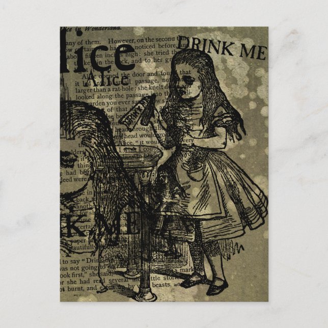 Postal Alice Drink Me Collage (Anverso)