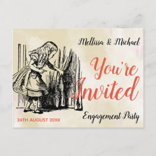 Postal Alice en el País de las Maravillas Te Invitan Llav