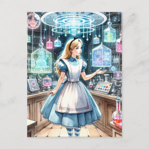 Postal Alice en la botica steampunk