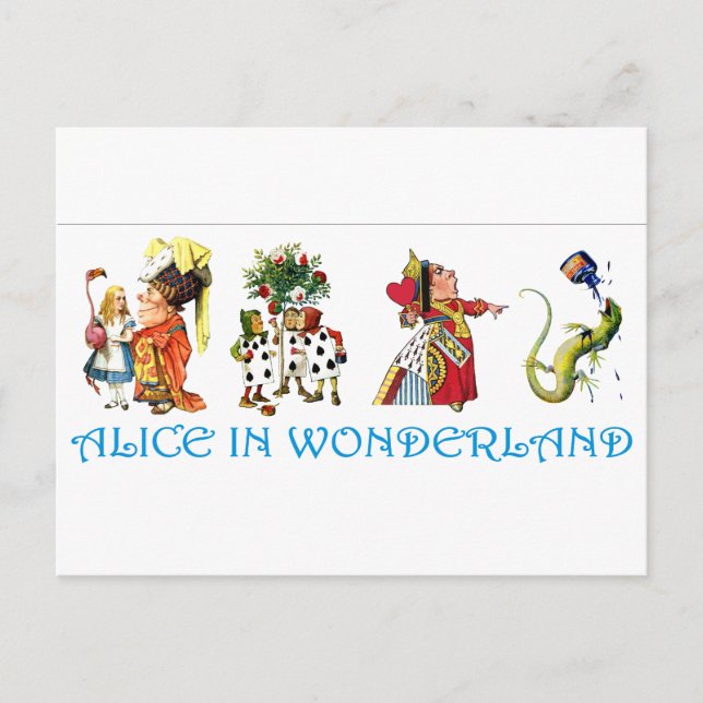 POSTAL ALICE EN WONDERLAND Y AMIGOS (Anverso)