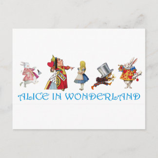 POSTAL ALICE EN WONDERLAND Y AMIGOS