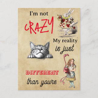 Postal Alice - Gato de Cheshire No estoy loco
