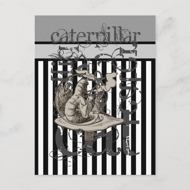 Postal Alice In Wonderland Caterpillar Grunge (Anverso)