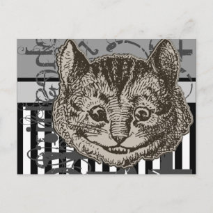 Postal Alice In Wonderland Cheshire Cat Grunge